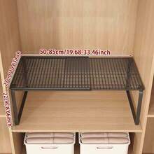 衣柜分隔架，可扩展储物架，带隔板，适用于衣柜，加固材质，易于安装，多功能衣柜收纳架。适用于各种置物架系统。卧室鞋柜，带分层储物空间，可存放衣物。 - 彩色 - 查看 13