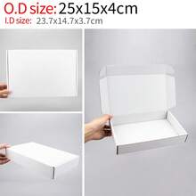 10 hộp giấy trắng, nhiều kích cỡ, hộp carton 3 lớp dùng để đóng gói sản phẩm và gửi thư bưu chính, phù hợp cho doanh nghiệp nhỏ và sử dụng cá nhân - trắng - Xem 11