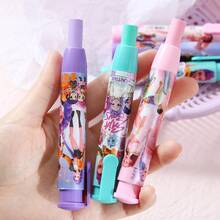 1/2/3pcs Cartoon K-POP Girl Group Retractable Erasers, Creative Stationery, Low Crumb & Easy To Erase, Extendable Erasers, Back To School Student Supplies - Round - View 4