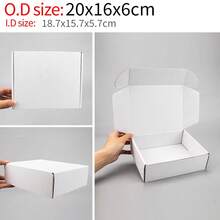 10 hộp giấy trắng, nhiều kích cỡ, hộp carton 3 lớp dùng để đóng gói sản phẩm và gửi thư bưu chính, phù hợp cho doanh nghiệp nhỏ và sử dụng cá nhân - trắng - Xem 20