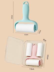 1pc Mini Lint Roller With Refillable Sticky Sheets, Portable Lint Brush High Adhesive Pet Hair Remover - 1 Handle + 3 Replacement Parts - View 9