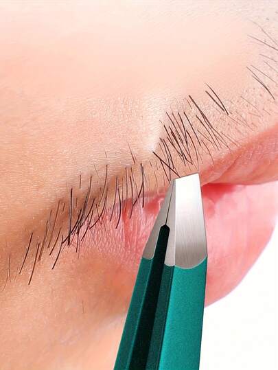 High Precision Flat Tip Tweezers | Storage Box, Hair Removal, Mustache Trimming, Eyebrow Shaping, Easy To Grip, Suitable For Men And Women