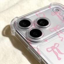 1个可爱粉色爱心波点蝴蝶结透明气囊防震手机壳，兼容苹果7/8/X/XR/XS Max/11/12/13/14/15/16/17 Pro Max、三星Galaxy A14/A15/A16/A17/A04/A05/A06/A07/A54/A55/A56/A57/A34/A35A/36/A37/S26/S26 Plus/S26 Ultra、12C/13C/14C/15C、荣耀400/400 Pro/400 Lite/300/300 Pro/200、C85 Pro/C75/C71/C63/C53 - 無色 - 查看 4