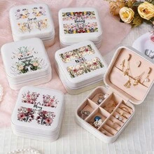 Customizable Personalized Jewelry Box, Can Be Used As Travel Jewelry Box, Bridesmaid Gift, Wedding Favor, Women's Personalized Gift, Engraved Jewelry Box, Birthday Gift - Multicolor - View 3