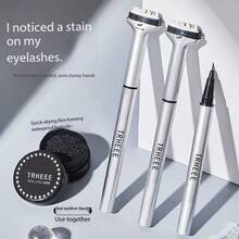 二合一防水防晕染眼线睫毛膏套装，持久卷翘定型 - 彩色 - 查看 3