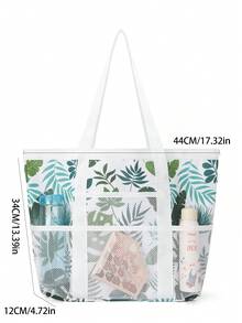 中空涤纶网眼大容量沙滩包，旅行洗漱包，游泳收纳包，简约网眼沙滩包，母亲节礼物 - 查看 2