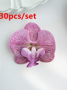 1个/6个/30个仿真蝴蝶兰花头，3.9英寸PU材质仿真蝴蝶兰花，批发仿真蝴蝶兰花头，适用于婚礼花束装饰、DIY手工、新娘派对、摄影道具 - 淺紫色 - 查看 6