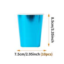 Peacock Blue Disposable Plates, Napkins, Cups - 10 Guest Party Supplies Set, Disposable Paper Plates Suitable For Birthday, Wedding, Theme Party, Family Picnic - Style 3 - View 7