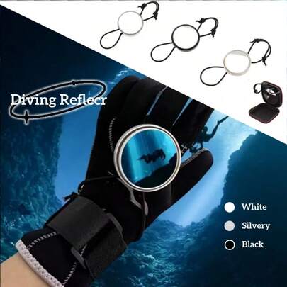 1pc Diving Rearview Mirror, Snorkeling Rear View Mirror, With Adjustable Elastic Cord And Storage Bag, Suitable For Outdoor Sports, Diving, Snorkeling, Cave Diving And Other Water Sports, Diving Accessory