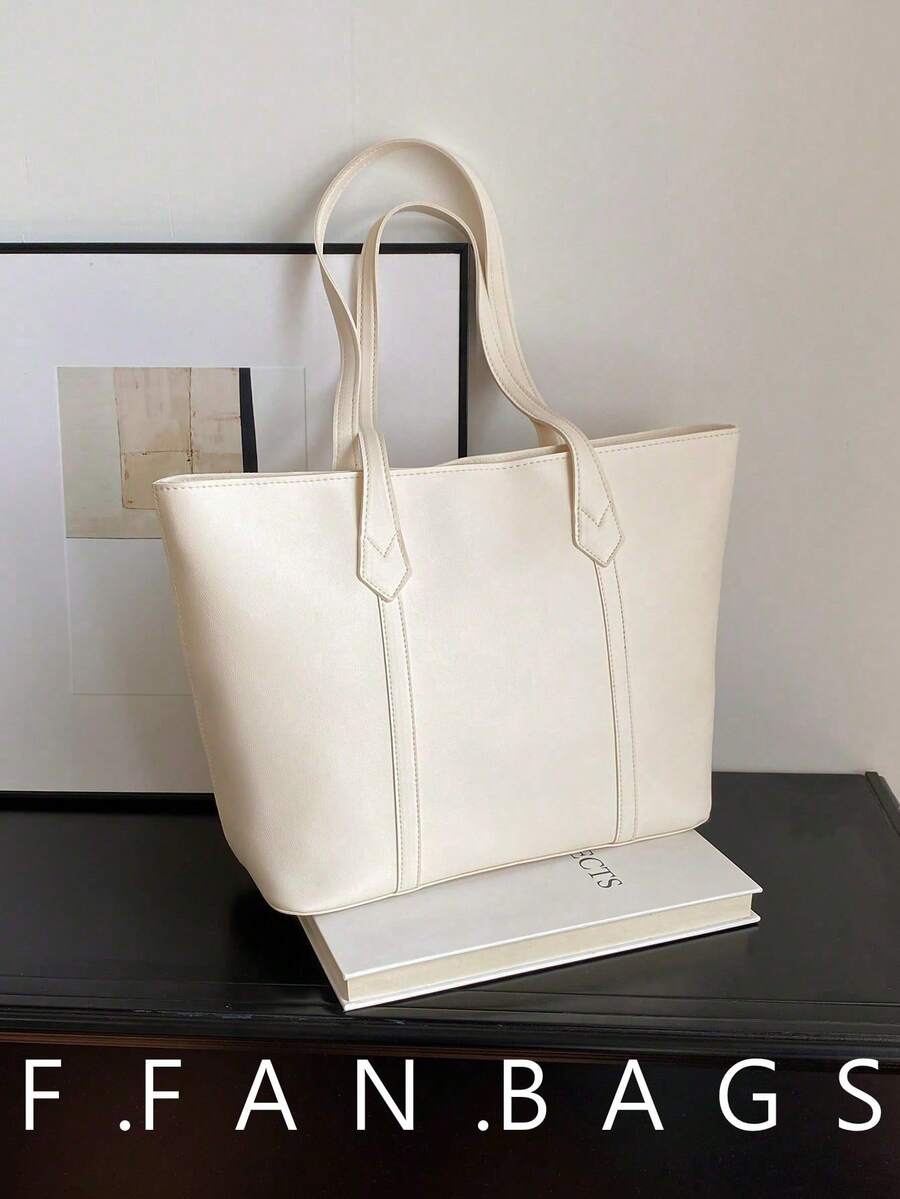 Women's Fashionable Versatile Tote Bag For Daily Commute - Beige - View 1