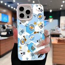 Collage con temática de fútbol argentino, , campeón, estrellas y banderas. Esta elegante funda es compatible con Samsung, Apple, VIVO, OPPO, , Transsion, ,  y Honor. Fabricada en silicona TPU, ofrece protección contra golpes y caídas, además de una sensación superior. Es un regalo ideal para familiares, amigos y seres queridos, y una opción perfecta para San Valentín y Año Nuevo. - Plateado - Ver 2
