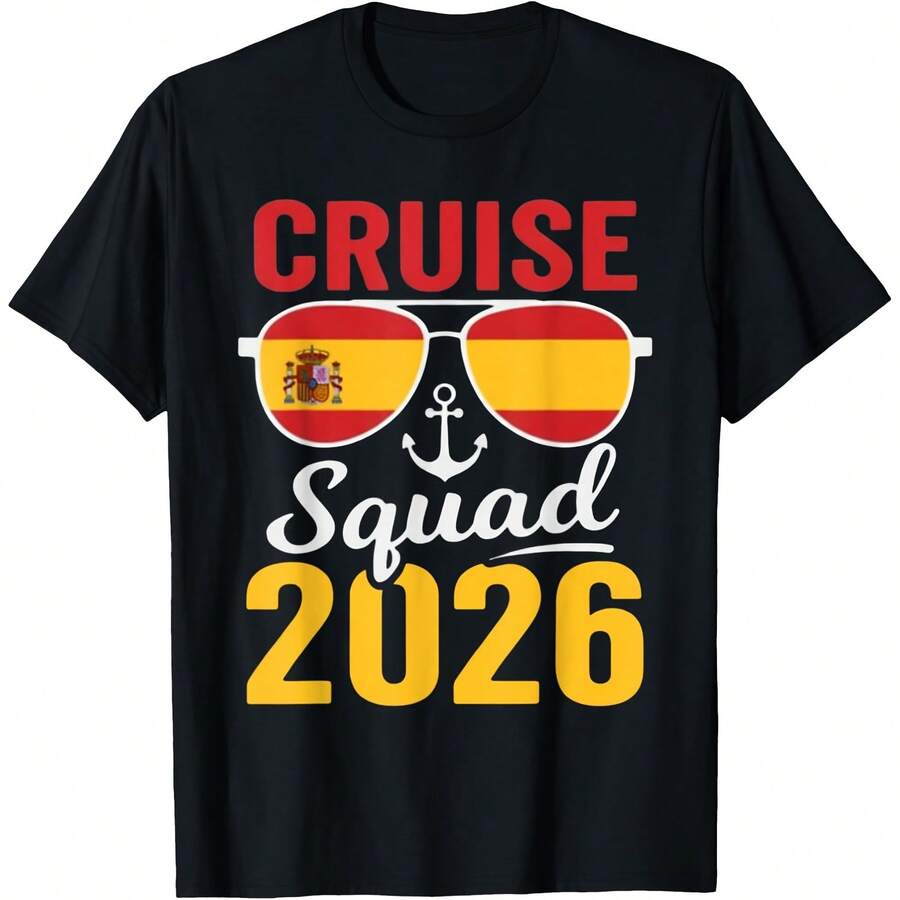 Cruise3 Squad 2026 Spain Spring2 Break T-Shirt - màu đen - Xem 1