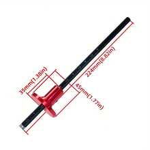 1pc Precision Woodworking Marking Gauge - Dual Scale Inch/MM Measuring & Parallel Line Drawing Tool - Aluminum Engraving Ruler For Carpentry, Cabinetry, Furniture Making And Table Saw Layout - Red - View 5