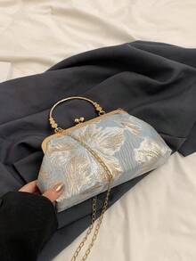 Túi xách dự tiệc đính sequin mới năm 2026, túi xách thời trang của người nổi tiếng, túi đeo vai, túi đeo chéo, túi tote dây kéo màu trơn [Họa tiết hoa được sắp xếp ngẫu nhiên] - Màu xanh nhạt - Xem 10