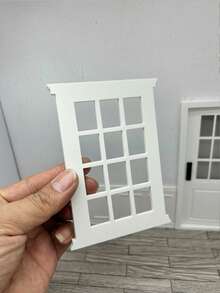 Cửa sổ nhà búp bê bằng nhựa tỷ lệ 1:12, 2 kích cỡ, tự làm, thu nhỏ, trang trí. - Cửa sổ đáy phẳng - Xem 8