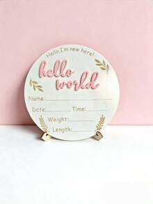 Đồ trang trí chụp ảnh kỷ niệm ngày sinh bằng gỗ "Hello World" cho bé, bảng đánh dấu sự phát triển bằng gỗ, thích hợp làm quà tặng trong tiệc mừng bé chào đời, dành cho bé trai và bé gái. - Nhiều màu - Xem 7
