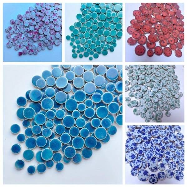150g/5.29 OZ 1 Pack Assorted Round Mosaic Tiles, Suitable For DIY Projects, Home Decor In Living Room, Kitchen, Bathroom, Garden, Arts & Crafts