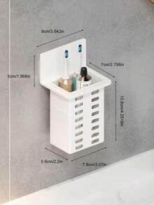 No Drill Wall Mounted Toothbrush & Toothpaste Holder, Suitable For Bathroom & Kitchen, Can Hold Toothbrush, Toothpaste, Comb, Razor, Curling Iron, Straightener, Or Chopsticks, Spoons, Forks, Multi-Function Storage & Organization Rack, Bathroom Accessory, Bathroom Decor, Home Organization, Home Decor - Multicolor - View 11