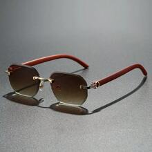 1 pieza Gafas de moda sin marco, versátiles para exteriores, negocios, citas, viajes - Multicolor 1 - Ver 8