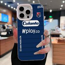 Camiseta de fútbol: Colanta, patrocinador del equipo  de Medellín. Esta elegante funda para teléfono es compatible con Samsung, Apple, VIVO, OPPO, , Transsion, ,  y Honor. Fabricada en silicona TPU, ofrece protección contra golpes y caídas, además de una sensación superior. Es un regalo ideal para familiares, amigos y seres queridos, y una opción perfecta para San Valentín y Año Nuevo. - Plateado - Ver 2