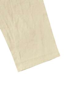 男士宽松透气亚麻休闲运动裤，纯色，米色日常穿着裤，男士抽绳裤，男士夏季裤，男士亚麻裤，男士宽松休闲裤，春夏款 - 卡其色 - 查看 4