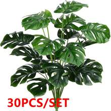 65cm 18 Branches Large Artificial Turtle Back Bamboo Tree, Fake Plant, Plastic Green Turtle Back Bamboo Leaves, Tropical Simulation Palm Leaves, Home Garden Decor, No Pot, 1 Piece - Green - View 6