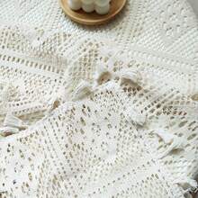 American Country Style Hollow Crochet Lace Round Tablecloth, Suitable For Rectangular Dining Tables, Coffee Tables, Dresser Covers, Towels And Other Home Use - A - View 4