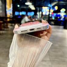 1pc Glitter Puff Shell, DIY Rhinestone Big Bow, Customized Name Phone Case, Personalized Name Design Cover, Customized Name Cover, Heart-Shaped Phone Case, Anniversary Gift, Valentine's Day Gift, Suitable For S25 Ultra/S25 Plus/S25/S24 Ultra,11/11 Pro/11 Pro Max/12/12 Pro/12 Mini/12 Pro Max/13/13 Pro/1 Pro Max/13 Mini/14/14 Plus/14 Pro/14 Pro Max/15/15 Plus/15 Pro/15 Max/16/16 Plus/16 Pro/16 Pro Max 16E, Android Phones - Pink - View 6