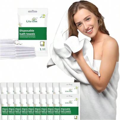 5 Pack Disposable Bath Towels, Size 55 Inchx 27.5 Inch, Ultra Soft, Quick Dry Thickened Body Towels, Camping Towel, Disposable Towels Travel Beach Gym Sauna Spa, Travel Towels, Pet Towel 5pcs