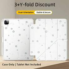 Starry Pattern Painted Effect Acrylic Crystal Cover, 3+Y Fold Anti-Bend, Tablet Case Compatible With Samsung Galaxy Tab A9 Plus/A11/A11 PLUS And Other Models, Suitable For Back To School, Valentine's Day - Multicolor - View 4