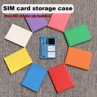 Caja de almacenamiento de tarjetas SIM, portátil y segura para tarjetas SIM/de memoria de teléfono, mini y compacta, a prueba de caídas y del polvo