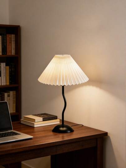 1pc Pleated Lamp, USB Powered, Southeast Asian Style Modern Retro Creative High-End Decor Lamp, Suitable For Bedroom, Desk, Living Room