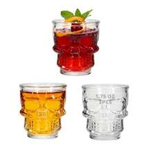 D3Pcs 1.75 Oz Shot Glass Skull Face Heavy Base Shot Glass Set Whiskey Glass Perfect For Wine Tasting Tequila Shooter Cocktail Pourer Jigger-Clear Shot Glasses-50ml 3 - Thông thoáng - Xem 7