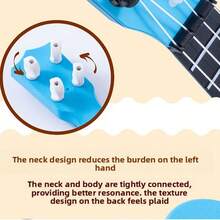 玩具吉他，家庭聚会音乐玩具，小狗图案尤克里里，逼真可弹奏尤克里里玩具 - 彩色 - 查看 10