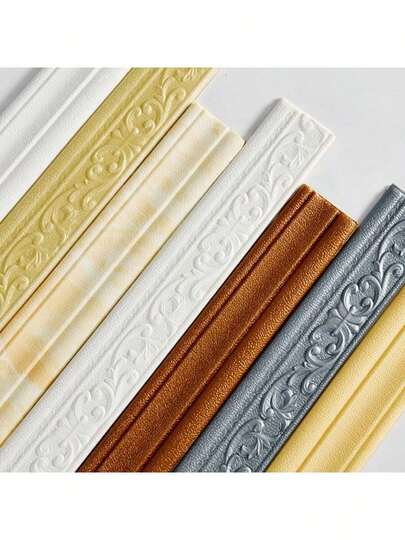 1/2 Roll Self-Adhesive Flexible Foam Molding Decorative, Approx. 230x8cm/90.55x3.15in Wallpaper Border 3D Peel And Stick Wall Trim Baseboard Door Frame, Hotel Home DIY Decor, Easy Installation, No Residue