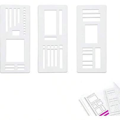 Handmade Flexible Record Template, Reusable Flexible Planner Stencils Grid Journaling, Calendar, Checklists, Scrapbooking Supplies (C)