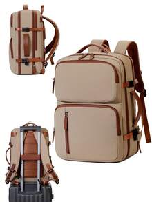 Ba lô du lịch Floless dành cho nam, đáp ứng tiêu chuẩn hành lý xách tay cá nhân của hãng hàng không, ba lô chống trộm đựng laptop 14/15.6 inch có cổng tai nghe, cặp sách chống nước dành cho sinh viên. Giao hàng ngẫu nhiên gồm cả phiên bản mới và cũ. Ba lô du lịch, đáp ứng tiêu chuẩn hành lý xách tay cá nhân của hãng hàng không, túi hành lý xách tay thiết yếu đáp ứng tiêu chuẩn hàng không, túi du lịch dung tích lớn, ba lô đựng laptop. Kỳ nghỉ - Hình chữ nhật - Xem 9