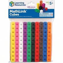 Learning Resources MathLink Cubes - Cubos, Edades 5+ aos Juguetes Stem, Juguete Educativo para Desarrollar Habilidades Matemticas Basicas, Juegos Didacticos para Nios, Utiles Escolares - inicial - Ver 1