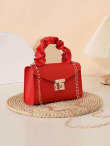 Soft Wrist Chain Crossbody Bag For Daily Wear, Cloud Wrist Handbag, Women Handbag - Red - View 3