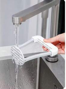 1个手动土豆捣碎器，塑料手摇式捣碎工具，厨房蔬果压碎器，G型捣碎器，必备厨房工具 - 白色 - 查看 7