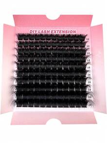 200pcs/180pcs/160pcs/140pcs/120pcs Faux Mink Eyelashes 200D/160D/120D/100D/80D/60D Luxury Fluffy DIY Cluster Lashes - 12-20mm Mixed Length Eyelash Extension 0.07mm Russian D Curl Thick And Reusable Dramatic Lashes, Beginner Friendly For Daily, Party, Stage, Night Out - D - 查看 2