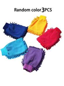 珊瑚绒洗车手套、汽车除尘器、雨刷器、汽车清洁配件 - 隨機顏色 - 查看 15