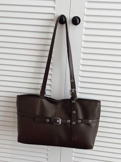 韩版复古大容量多功能手提包，摩托车风格单肩包，女士新款蜡油皮革高端通勤腋下包