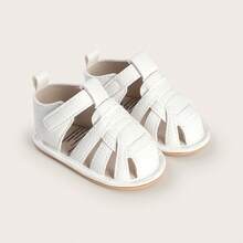夏季凉鞋，适合1岁宝宝，防滑透气，男女宝宝通用，6-8-12个月，橡胶鞋底，婴儿鞋 - 白色 - 查看 9