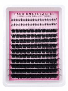 2-In-1 Eyelash Cluster, Includes 200D Long Lashes And Lower Lashes, Length 6-18mm, DD Color, 158pcs/Set, Thick Individual Lashes, DIY Lash Extension, Cartoon Style, Mink Hair Material, Suitable For Various Makeup Looks, Reusable, Applicable For Daily Makeup, Cosplay, Daily Life, Wedding, Date, Party, Music Festival, Halloween, Christmas And Other Occasions - DD - 查看 2