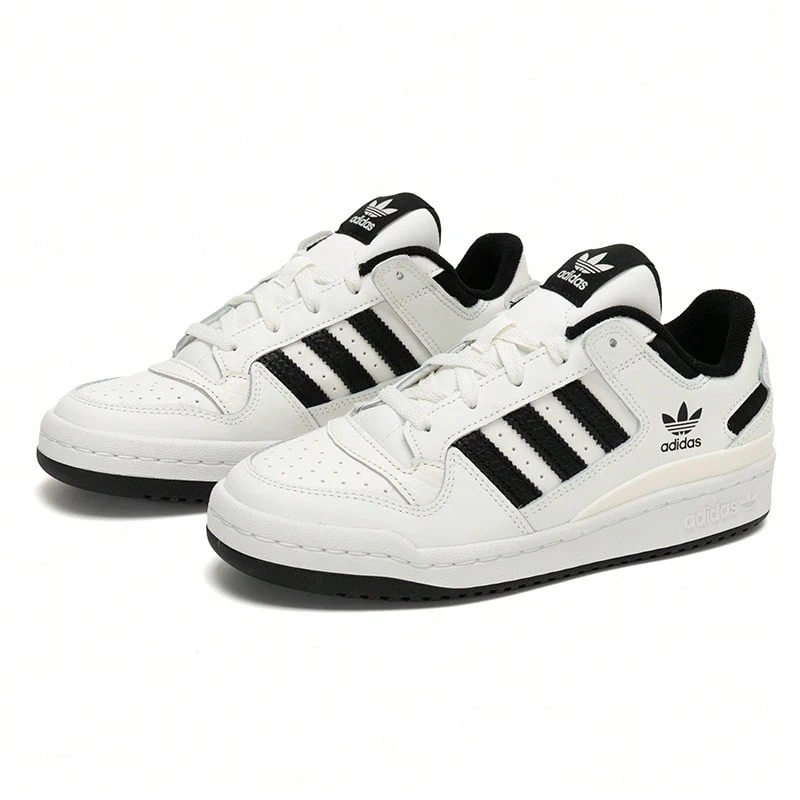 Adidas FORUM LOW CL 轻便透气低帮休闲运动鞋，男女通用 - 一號黑/亮白 - 查看 1