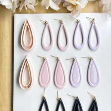 Water Drop Shaped Polymer Clay Mold, Minimalist Creative Handmade Mold, Suitable For DIY Earrings And Jewelry Making, Ceramic Earrings Making, Handmade Earrings Making Tools - Apricot - View 5