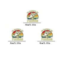1pc/2pcs/3pcs Fish Heat Transfer Printing Patch, DIY Ironing Fabric Sticker, Suitable For T-Shirts, Hoodies, Baseball Caps, Canvas Bags - L+S - View 5