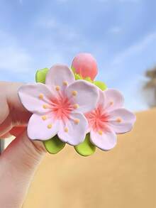 DIY Peach Blossom Flower Shaped Silicone Mold Cement Gypsum Resin Casting Mold Handmade Aromatherapy Soap Candle Cup Decoration Candle Holder Plaster Crafts Mold Concrete Clay Mold 3D Floral Design Home Decor Mold Ornament - White Silicone Mold - View 5