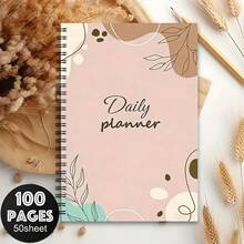 1pc Undated Daily Planner Notebook With Priority Tasks, Notes, Mood And Water Intake Tracker, Keeping You Organized - A5 - View 4